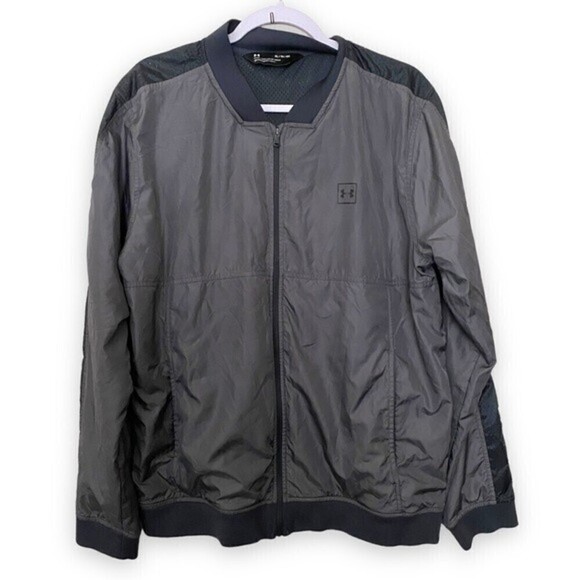 Under Armour-Men's Sport Style Wind Bomber Jacket- Full ZiP Windbreaker - Picture 3 of 12